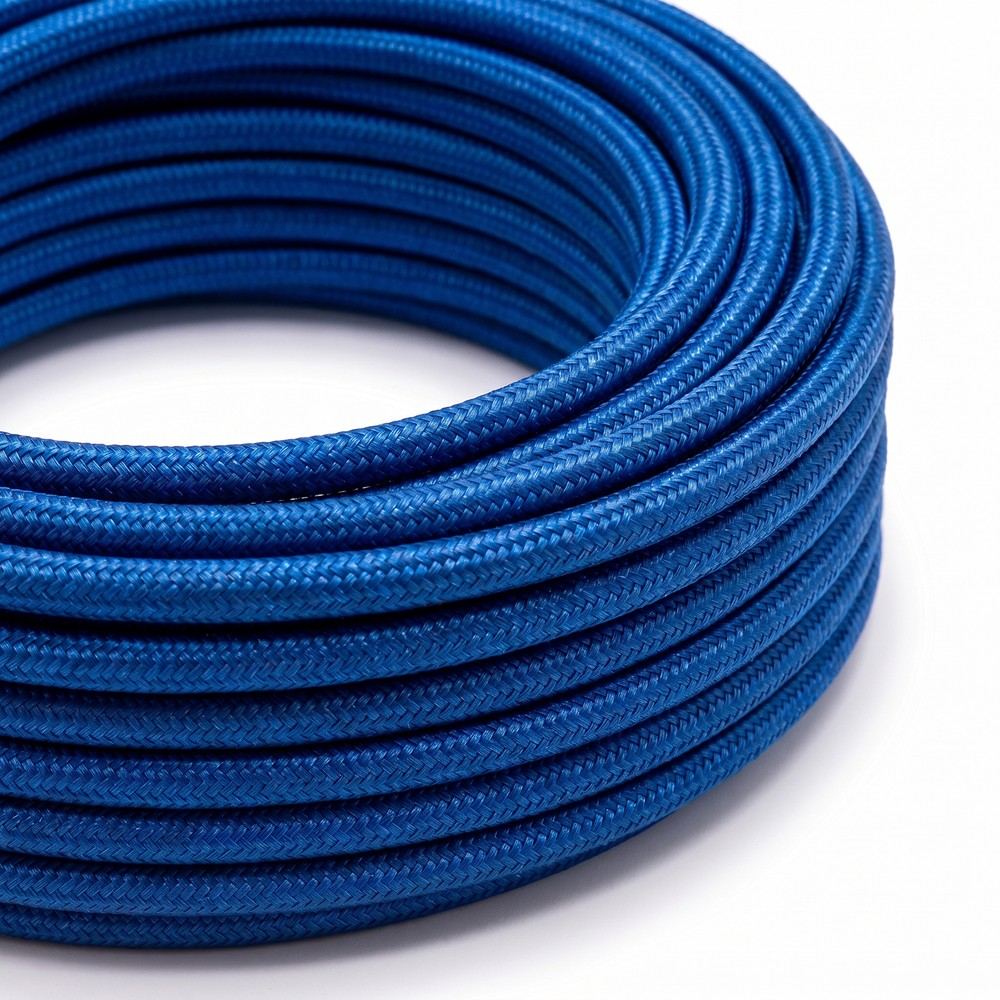 5m Stofledning 2x0.75 mmÂ², tekstil - 230V, Blå
