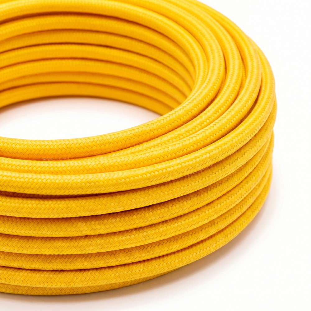 5m Stofledning 2x0.75 mmÂ², tekstil - 230V, Gul