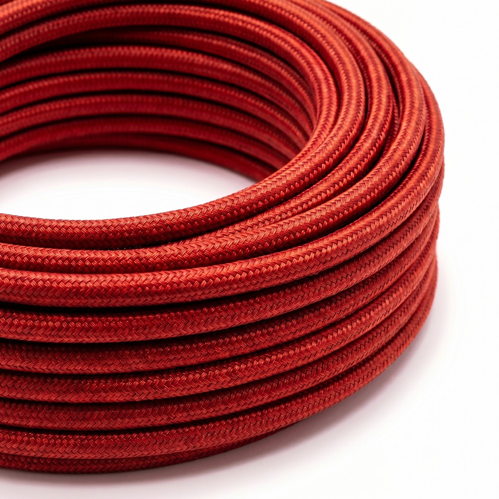 5m Stofledning 2x0.75 mm², tekstil - 230V, Rød 5m Stofledning 2x0.75 mm², tekstil - 230V, Rød