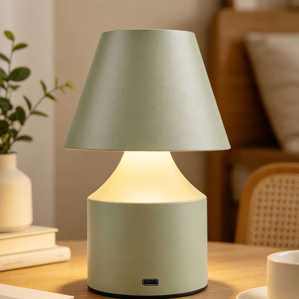 Opladelig LED bordlampe - Grøn, touch dæmpbar, 3i1, IP20 indendørs - Dæmpbar : Dæmper indbygget, Kulør : 3-i-1