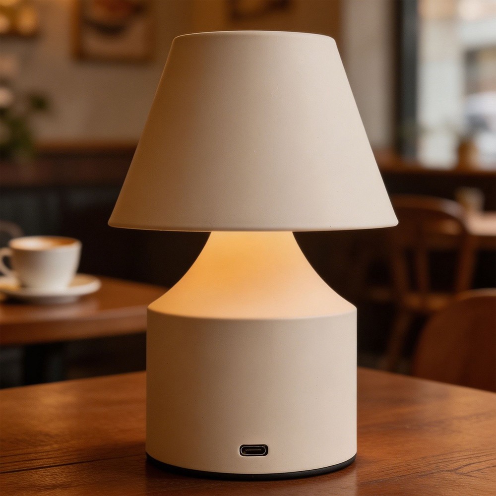 Opladelig LED bordlampe - Creme, touch dæmpbar, 3i1, IP20 indendørs - Dæmpbar : Dæmper indbygget, Kulør : 3-i-1