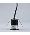 Sauna downlight sort - 24V DC, RA93, 1,1W, 3m ledning, Hul: Ø3 cm, Mål: Ø3,5 cm