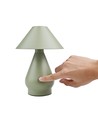 Opladelig LED bordlampe - Grøn, Ø16cm, 21,5cm høj, touch dæmpbar, 3i1, IP20 indendørs