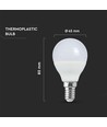E14 6,5W LED kronepære - P45, 6500K, kold hvid, plast