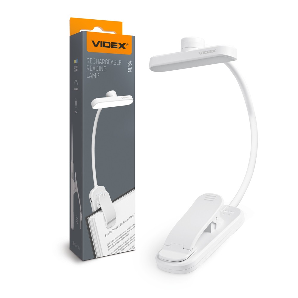 Hvid genopladelig LED læselampe - Transportabel, fleksibel arm - Dæmpbar : Dæmpbar, Kulør : Neutral Hvid genopladelig LED læselampe - Transportabel, fleksibel arm - Dæmpbar : Dæmpbar, Kulør : Neutral