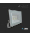 20W LED projektør - IP65, hvidt hus, 6500K, udendørs