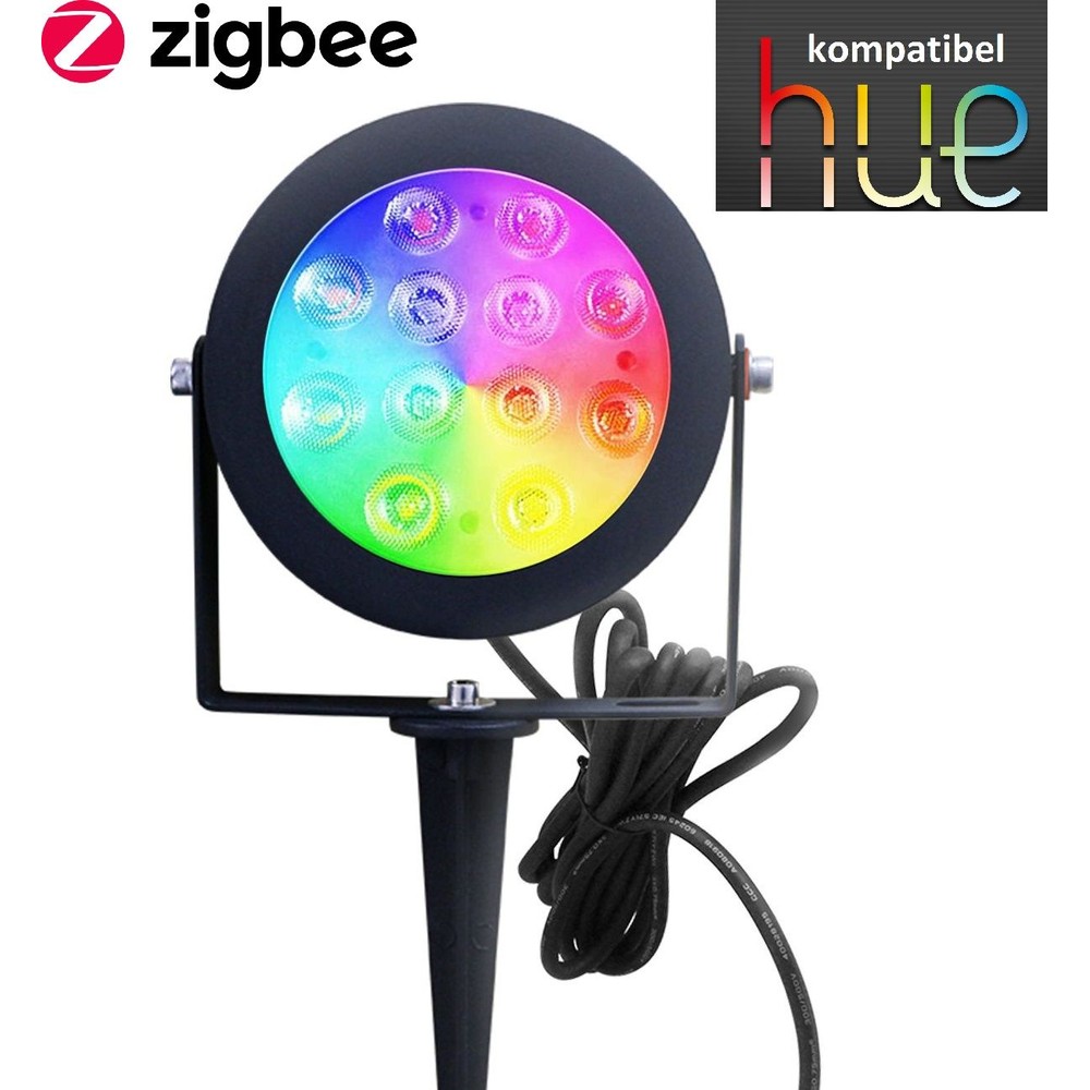 Outlet: Zigbee Pro LED Have Spot 25W i RGB+CCT, 2100LM, IP65, 230V - Sort Outlet: Zigbee Pro LED Have Spot 25W i RGB+CCT, 2100LM, IP65, 230V - Sort