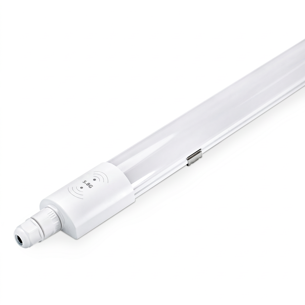 120cm HICRI PRO sensor armatur 36W - Gennemfortrådet, mikrobølgesensor, RA93, 120lm/W, IP65 - Dæmpbar : Ikke dæmpbar, Kulør : Varm 120cm HICRI PRO sensor armatur 36W - Gennemfortrådet, mikrobølgesensor, RA93, 120lm/W, IP65 - Dæmpbar : Ikke dæmpbar, Kulør : Varm