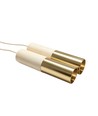 MALM E14 cylinder pendel guld/træ - 2m ledning, med roset, uden lyskilde.