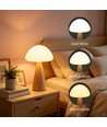 Opladelig LED bordlampe - Træ, touch dæmpbar, 3i1, IP20 indendørs