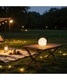 Opladelig RGB LED bordlampe Ø13cm - Hvid, inkl. fjernbetjening, IP54 udendørs