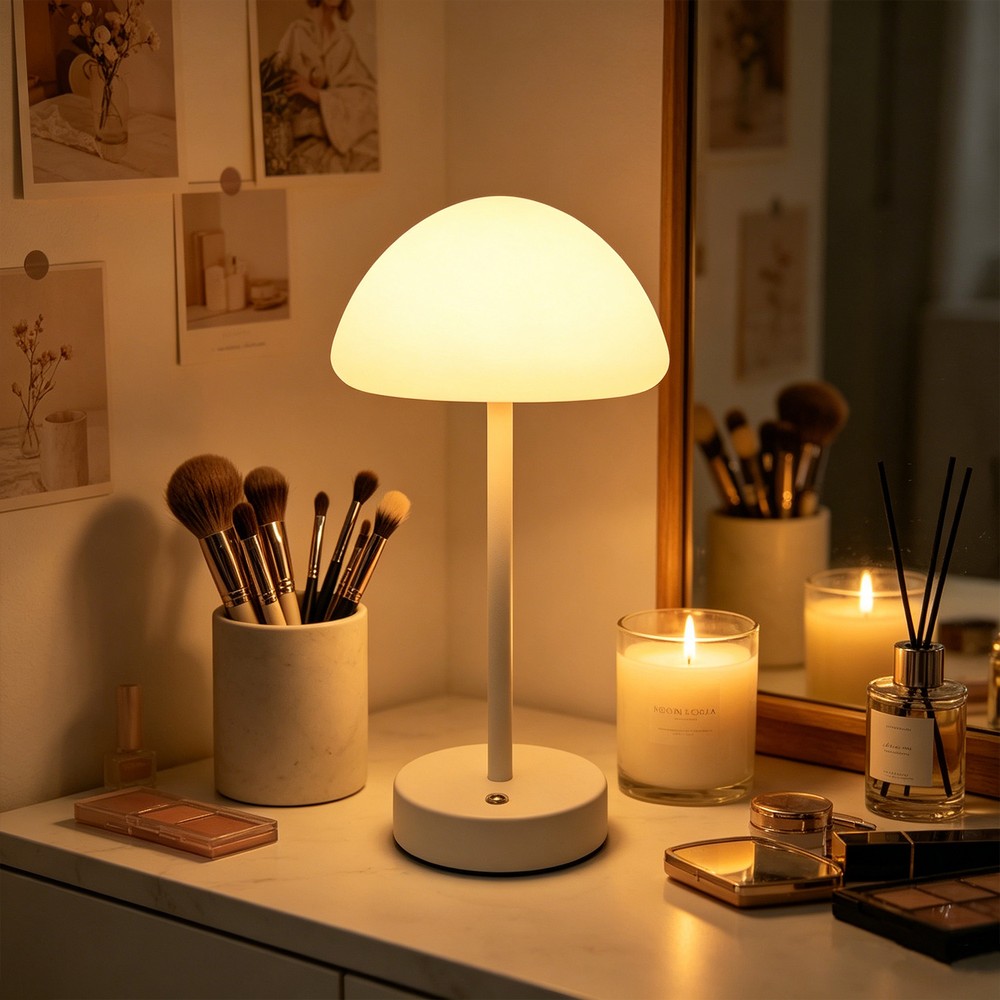 Opladelig LED bordlampe Inde/ude - Hvid, touch dæmpbar, 3i1, IP20 indendørs - Dæmpbar : Dæmpbar, Kulør : CCT (Varm til Kold Hvid)