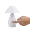 Opladelig LED bordlampe - Hvid, Ø16cm, 21,5cm høj, touch dæmpbar, 3i1, IP20 indendørs