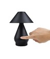 Opladelig LED bordlampe - Sort, Ø16cm, 21,5cm høj, touch dæmpbar, 3i1, IP20 indendørs
