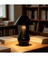Opladelig LED bordlampe - Sort, Ø16cm, 21,5cm høj, touch dæmpbar, 3i1, IP20 indendørs