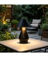 Opladelig LED bordlampe - Sort, Ø16cm, 21,5cm høj, touch dæmpbar, 3i1, IP20 indendørs