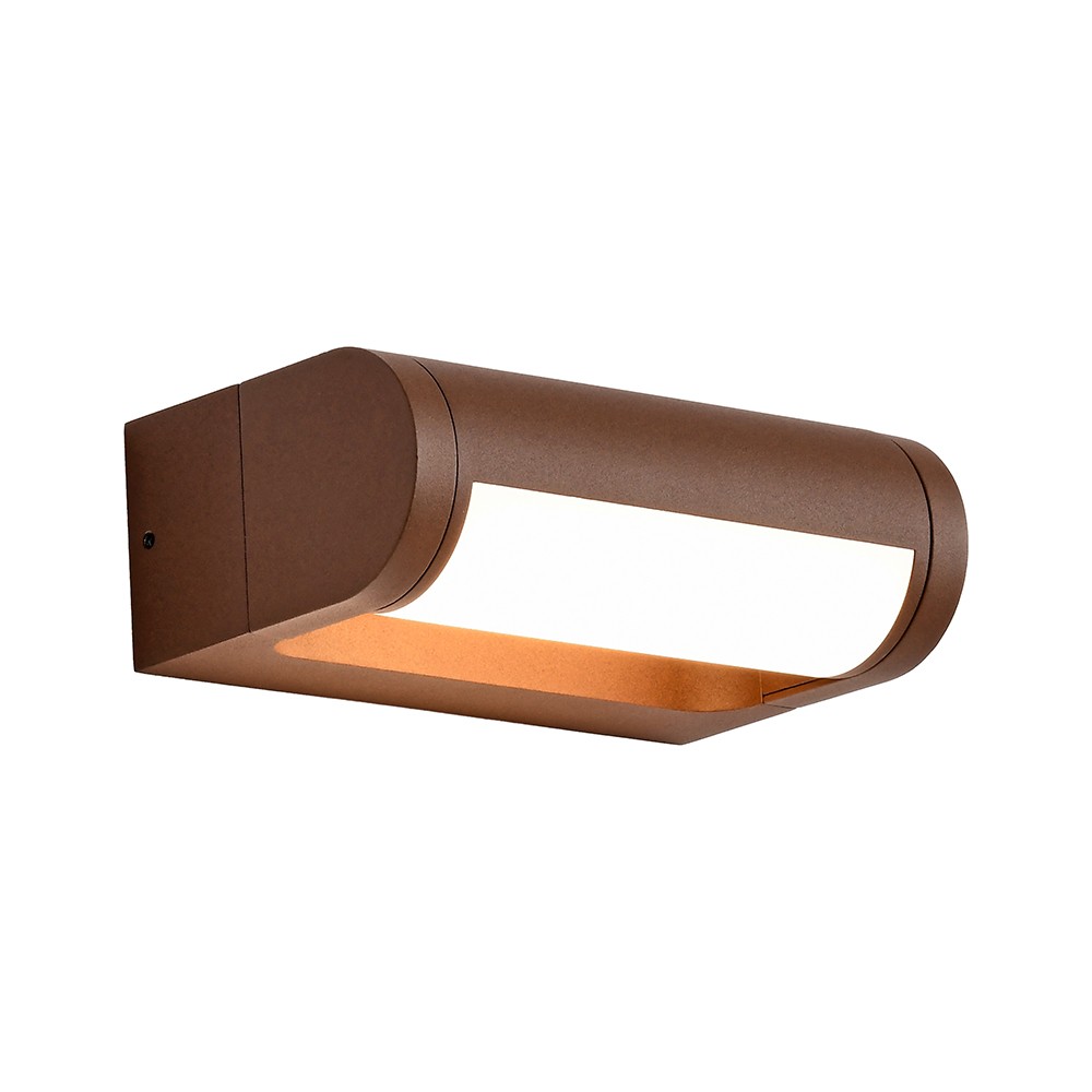 V-Tac 10W LED væglampe - IP65, Corten hus, Cree chip, 3000K, 6 års garanti - Kulør : Varm