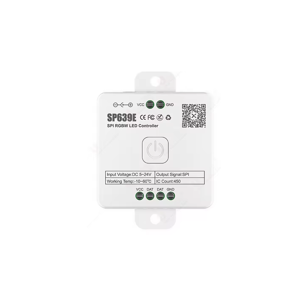 Løbelys RGBW+IC SPI strip controller - Bluetooth, 12V/24V, SP639E Løbelys RGBW+IC SPI strip controller - Bluetooth, 12V/24V, SP639E