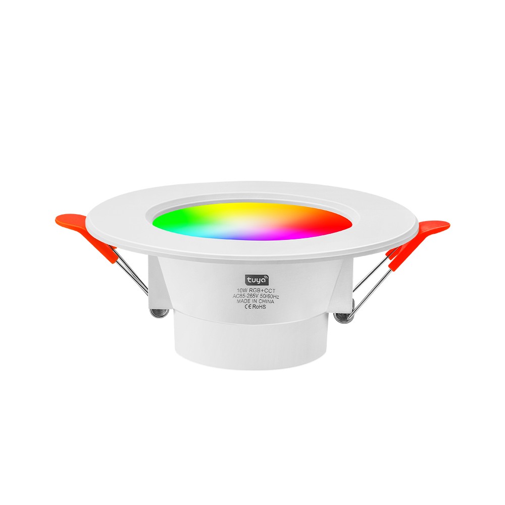 6 stk. 5W Smart Home LED downlight - Bluetooth, fjernbetjening - Dæmpbar : Via Smart Home, Kulør : RGB + CCT (Varm til Kold Hvid)