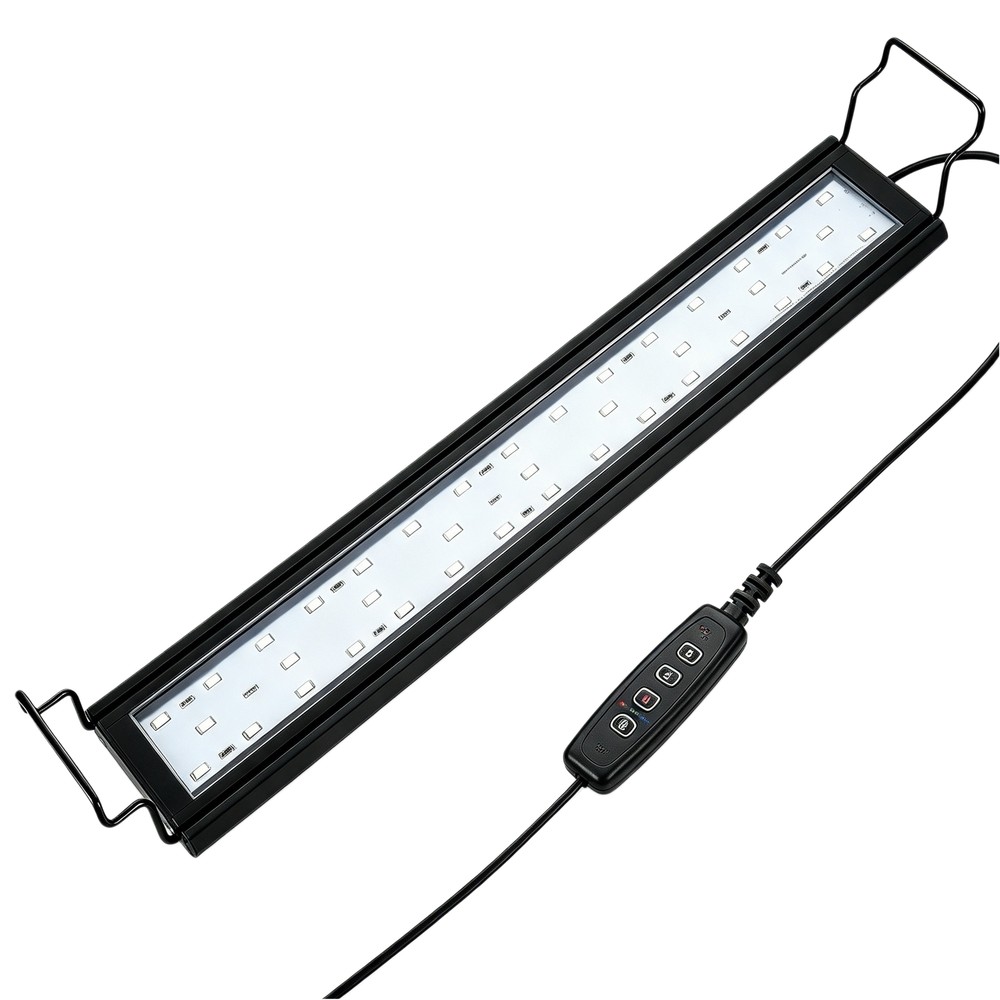 60-80 cm akvarie armatur - 18W LED, hvid/blå/rød/grøn/lilla, justerbar længde, IP66 60-80 cm akvarie armatur - 18W LED, hvid/blå/rød/grøn/lilla, justerbar længde, IP66