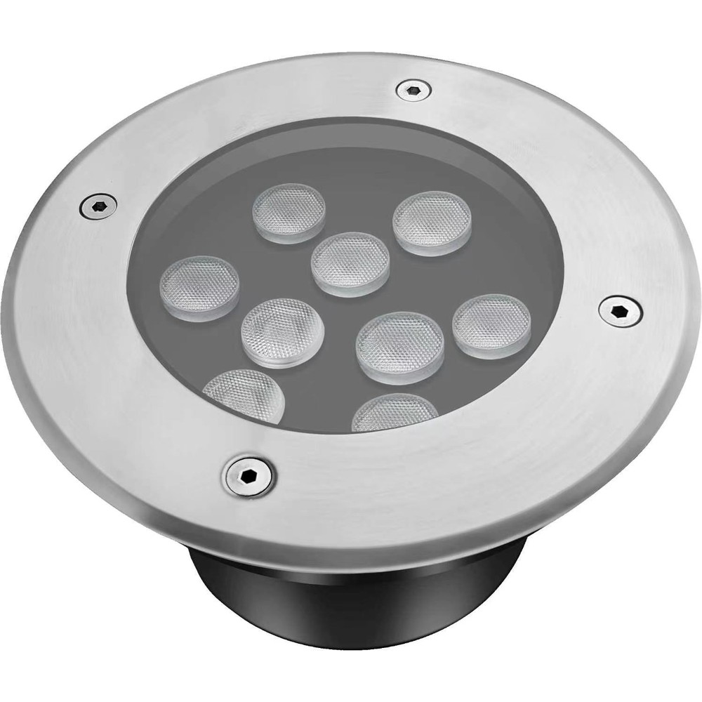 LEDlife nedgravningsspot - 9W, rund, rustfrit stål, 24V AC/DC - Dæmpbar : Ikke dæmpbar, Kulør : Neutral