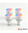 4x GU10 5W Smart Home LED pære - Bluetooth, 6,6 cm høj, virker med Google Home, Alexa og smartphones