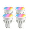 4x GU10 5W Smart Home LED pære - Bluetooth, 6,6 cm høj, virker med Google Home, Alexa og smartphones