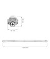 150cm Limea T8 LED armatur, gennemfortrådet - Til 1x150cm LED rør, IP65 vandtæt