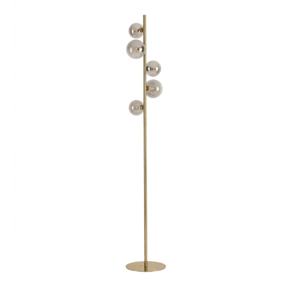 Oliva 5xG9 gulvlampe bronze/røgfarve - 160cm, røgfarvet glas, uden lyskilde