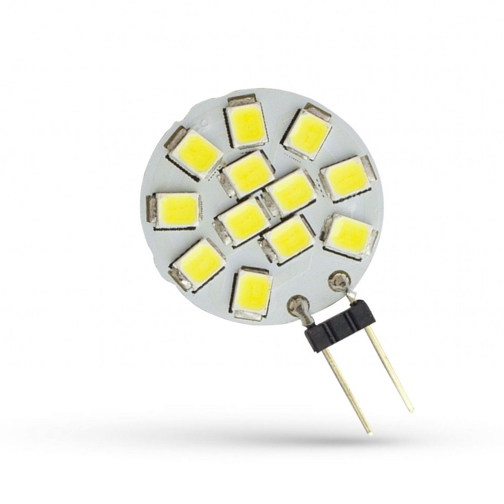 G4 1,2W LED pære - 12V DC - Dæmpbar : Ikke dæmpbar, Kulør : Kold