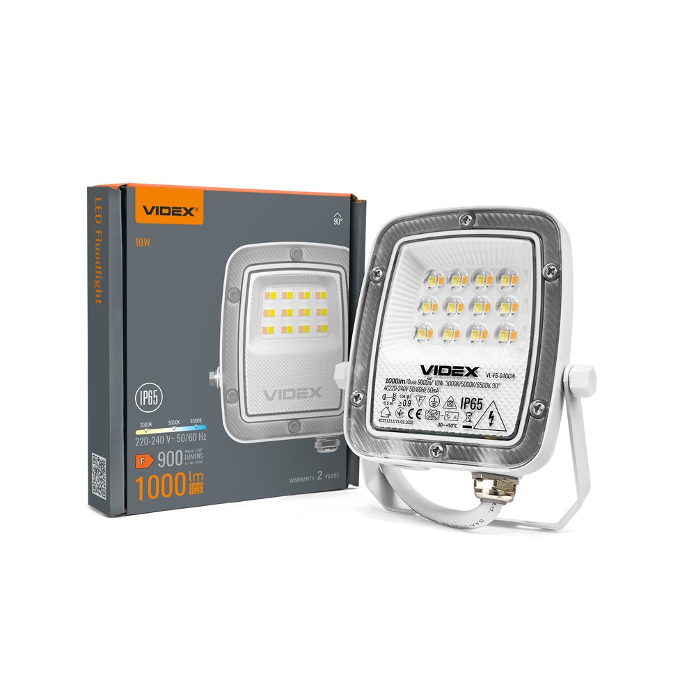 10W CCT LED projektør - IP65, udendørs, arbejdslampe - Kulør : Varm