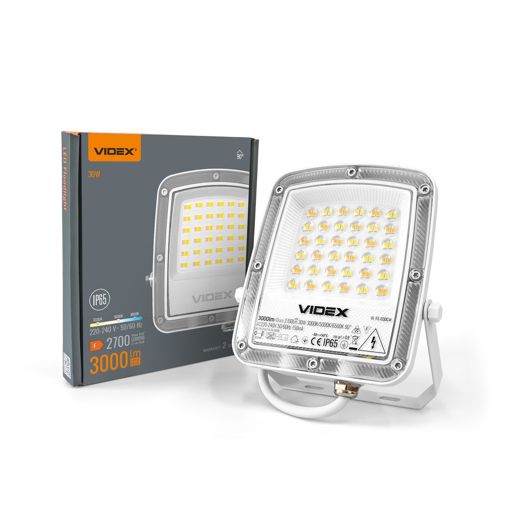 30W LED projektør CCT - IP65, 3-i-1 lyskulør, udendørs, arbejdslampe - Kulør : Varm