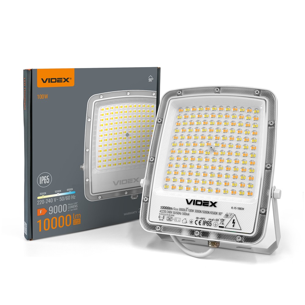 100W LED projektør CCT - IP65, udendørs, arbejdslampe - Kulør : Varm