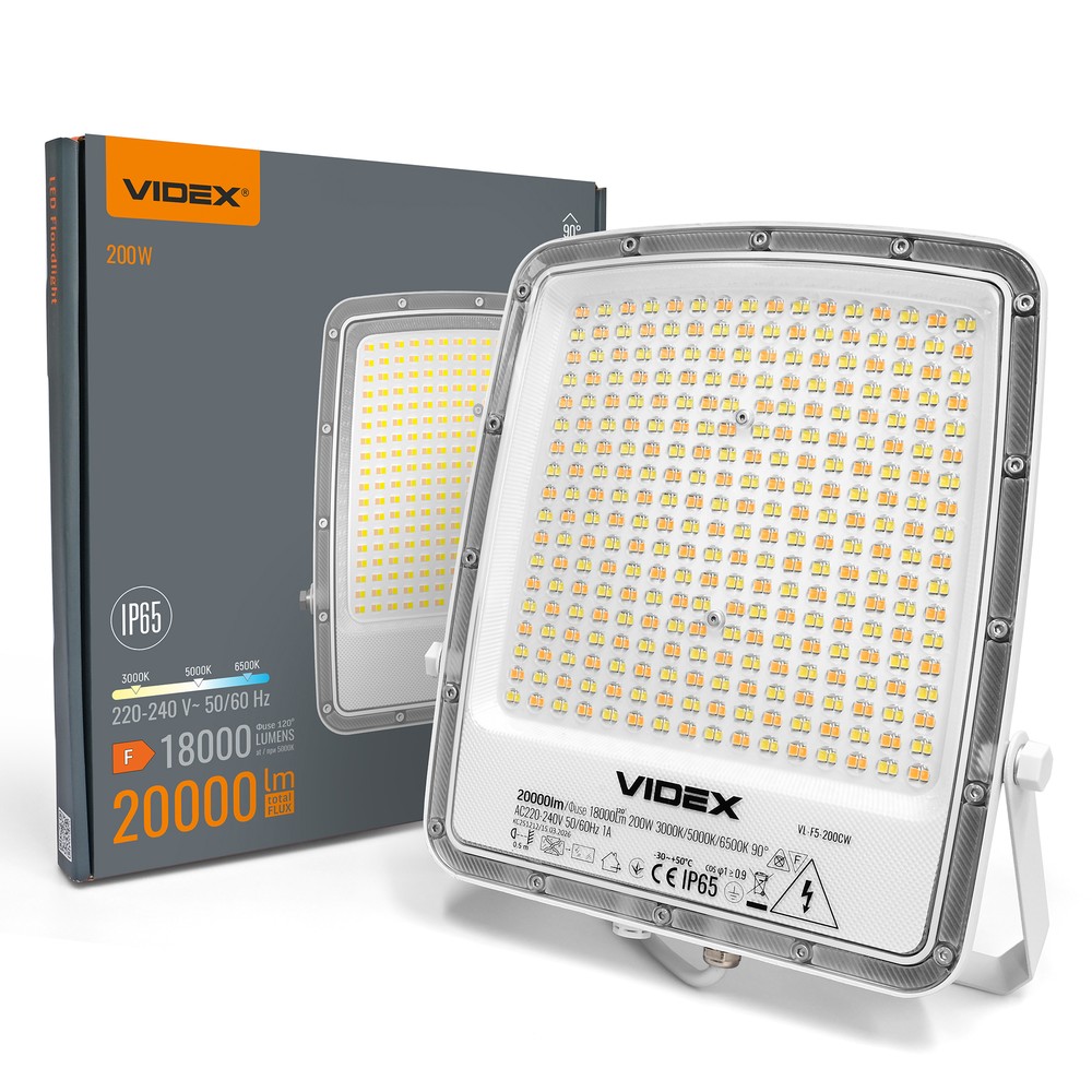 200W LED projektør - CCT, IP65, udendørs, arbejdslampe - Kulør : Varm