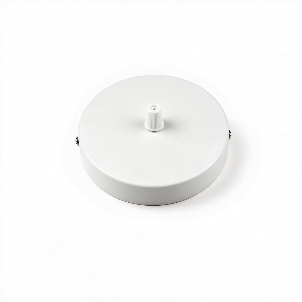 Baldakin i hvid - Ø12cm, højde 2,5cm, 1 hul, loftroset