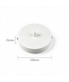 Baldakin i hvid - Ø12cm, højde 2,5cm, 1 hul, loftroset