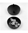 Baldakin i sort - Ø12cm, højde 2,5cm, 2 huller, loftroset