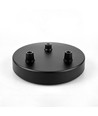 Baldakin i sort - Ø12cm, højde 2,5cm, 3 huller, loftroset