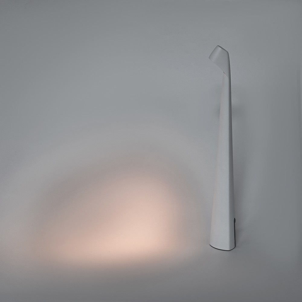 Opladelig LED bordlampe inde/ude - Hvid, 40cm høj, 3-trin dæmpbar, IP44 udendørs - Dæmpbar : 3-step, Kulør : Varm