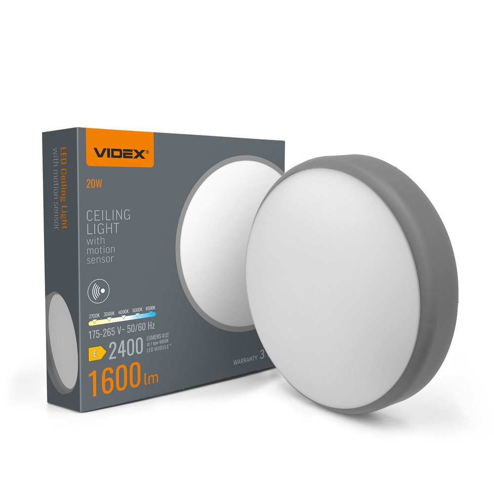 20W LED loftslampe med bevægelsessensor - 5CCT, hvid kant, indbygget sensor - Kulør : Neutral 20W LED loftslampe med bevægelsessensor - 5CCT, hvid kant, indbygget sensor - Kulør : Neutral