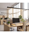 120cm 38/32/24W LED lysskinne - CCT, Sort, loftlampe til kontor, inkl. wireophæng