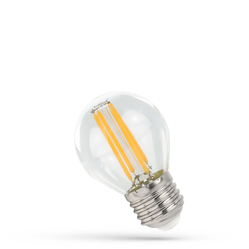 E27 5,5W LED kronepære filament - G45, 300Â° spredning - Dæmpbar : Ikke dæmpbar, Kulør : Neutral