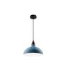BIRK Petrolumsblå Ø24cm pendel - E27 fatning, 2m ledning, Metal / Træ