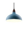 BIRK Petrolumsblå Ø24cm pendel - E27 fatning, 2m ledning, Metal / Træ