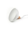 BIRK Hvid Ø24cm pendel - E27 fatning, 2m ledning, Metal / Træ