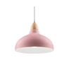 BIRK Pink Ø19cm pendel - E27 fatning, 2m ledning, Metal / Træ
