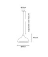 BIRK Pink Ø19cm pendel - E27 fatning, 2m ledning, Metal / Træ