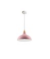 BIRK Pink Ø24cm pendel - E27 fatning, 2m ledning, Metal / Træ