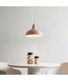 BIRK Pink Ø24cm pendel - E27 fatning, 2m ledning, Metal / Træ