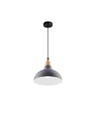 BIRK Blå Ø19cm pendel - E27 fatning, 2m ledning, Metal / Træ